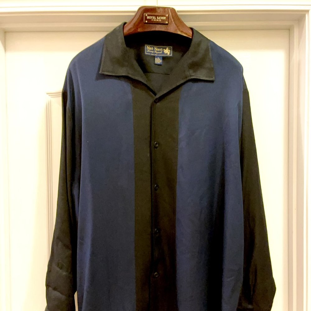 Nat Nast Long Sleeve 100% Silk Casual Shirt XL